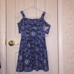 Blue off the shoulder dress
